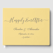 Elegante Moderne Minimale Boter Gele bruiloft Gastenboek (Voorkant)