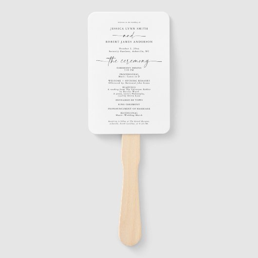 Elegante, moderne minimale bruiloft fan handwaaier (Voorkant)