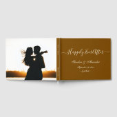 Elegante moderne minimale bruine bruiloft gastenboek (Volledig)