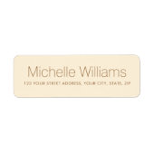 Elegante moderne minimale crème retour adres etiket (Voorkant)