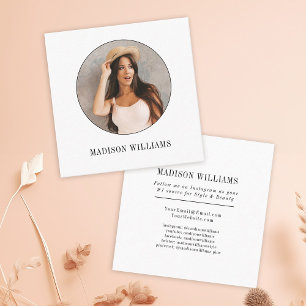 Elegante moderne minimale eenvoudige foto sociale  contactkaartje