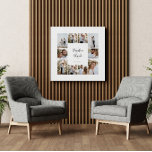 Elegante moderne minimale fotocollage bruiloft imitatie canvas print<br><div class="desc">Elegante moderne minimale gepersonaliseerde ampersand bruiloft foto collage eenvoudige schone lijnen familie cadeau print.</div>