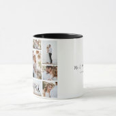Elegante moderne minimale fotocollage bruiloft mok (Midden)