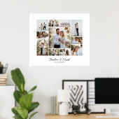 Elegante moderne minimale fotocollage bruiloft poster (Thuiskantoor)
