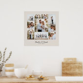 Elegante moderne minimale fotocollage bruiloft poster (Keuken)