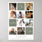 Elegante moderne minimale fotocollage bruiloft poster (Voorkant)