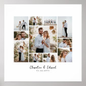 Elegante moderne minimale fotocollage bruiloft poster (Voorkant)
