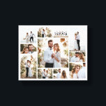 Elegante moderne minimale fotocollage eenvoudig sc canvas afdruk<br><div class="desc">Elegante moderne minimale fotocollage eenvoudige strakke lijnen familie cadeauprint.</div>