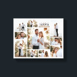 Elegante moderne minimale fotocollage eenvoudig sc canvas afdruk<br><div class="desc">Elegante moderne minimale fotocollage eenvoudige strakke lijnen familie cadeauprint.</div>