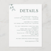 Elegante, moderne, minimale groene bruiloft detail informatiekaartje (Voorkant)