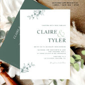 Elegante moderne minimale groene huwelijksuitnodig kaart