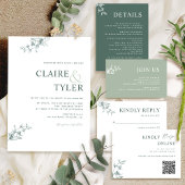 Elegante moderne minimale groene huwelijksuitnodig kaart