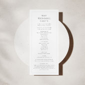 Elegante moderne minimale huwelijksceremonie programmakaart