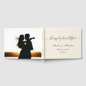 Elegante moderne minimale ivoren crème bruiloft gastenboek (Volledig)