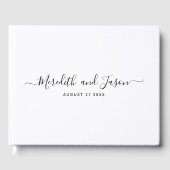 Elegante moderne minimale kalligrafie foto bruilof gastenboek (Voorkant)