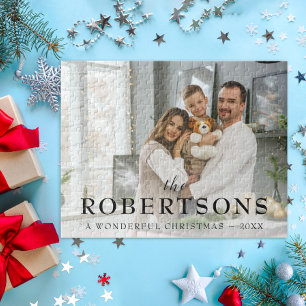 Elegante moderne minimale kerst foto legpuzzel