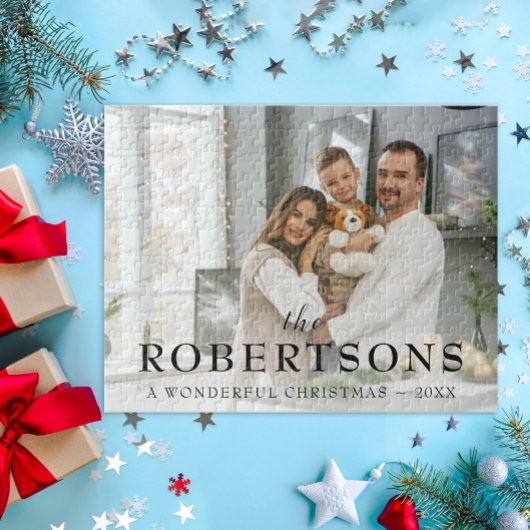 Elegante moderne minimale kerst foto legpuzzel