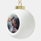 Elegante moderne minimale kerst paar foto keramische bal ornament (Rechts)