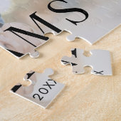 Elegante moderne minimale kerst paar foto legpuzzel (Zijkant)