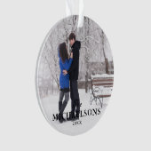 Elegante moderne minimale kerst paar foto ornament (voorkant)