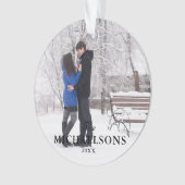Elegante moderne minimale kerst paar foto ornament (voorkant)