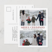 Elegante moderne minimale kerstfamilie 2 foto feestdagenkaart (Voorkant / Achterkant)