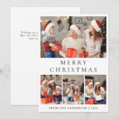 Elegante moderne minimale kerstfamilie 2 foto feestdagenkaart (Voorkant / Achterkant)