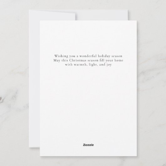 Elegante moderne minimale kerstfamilie 2 foto feestdagenkaart (Achterkant)