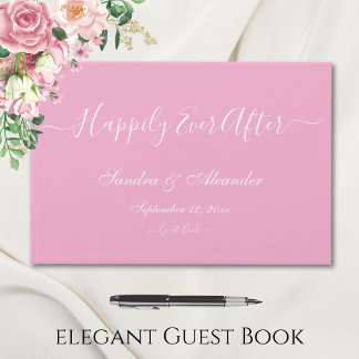 Elegante moderne minimale lichte roze crème bruilo gastenboek