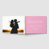 Elegante moderne minimale lichte roze crème bruilo gastenboek (Volledig)