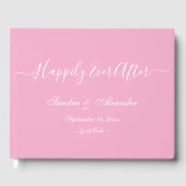 Elegante moderne minimale lichte roze crème bruilo gastenboek (Voorkant)