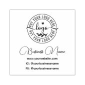 Elegante moderne minimale Logo social media handgr Rubberstempel (Afrduk)
