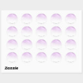 Elegante moderne minimale paarse glimmer marmer ronde sticker (Vel)