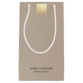 Elegante moderne minimale pastel beige gradiënt go klein cadeauzakje (Voorkant)