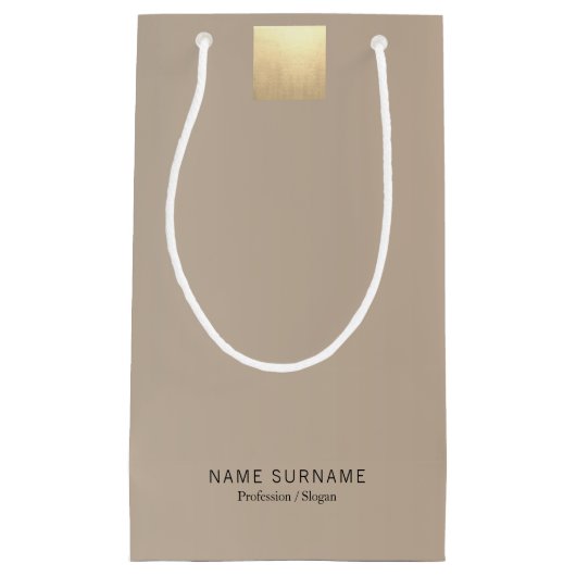 Elegante moderne minimale pastel beige gradiënt go klein cadeauzakje (Voorkant)