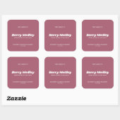 Elegante Moderne Minimale Roze Kaars Vierkante Sticker (Vel)