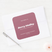 Elegante Moderne Minimale Roze Kaars Vierkante Sticker (Envelop)