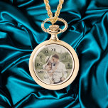 Elegante moderne minimale trouwfoto horloge<br><div class="desc">Elegante trouwdag foto vrouw horloge,  op maat.</div>