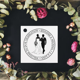 Elegante moderne minimale typografie bruiloft paar bedankjes labels