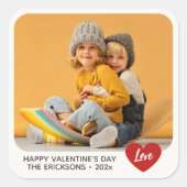 Elegante moderne minimale Valentijn foto Vierkante Sticker (Voorkant)