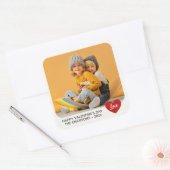Elegante moderne minimale Valentijn foto Vierkante Sticker (Envelop)
