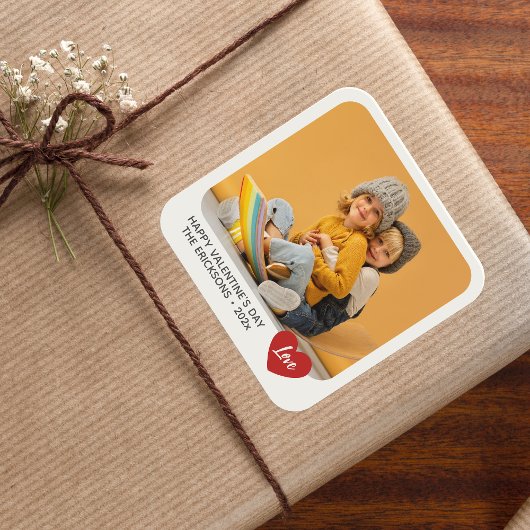 Elegante moderne minimale Valentijn foto Vierkante Sticker