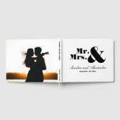 Elegante moderne minimale zwart-wit bruiloft gastenboek (Volledig)