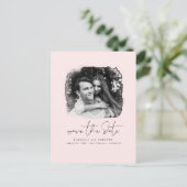 Elegante moderne minimalist Bewaar de datum foto Aankondigingskaart (Staand voorkant)