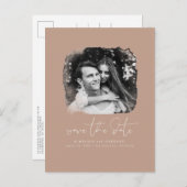 Elegante moderne minimalist Bewaar de datum foto Aankondigingskaart (Voorkant / Achterkant)