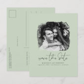 Elegante moderne minimalist Bewaar de datum foto Aankondigingskaart (Voorkant / Achterkant)