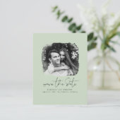 Elegante moderne minimalist Bewaar de datum foto Aankondigingskaart (Staand voorkant)