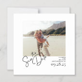 Elegante moderne minimalist Bewaar de datumfoto Magnetische Uitnodiging (Voorkant)