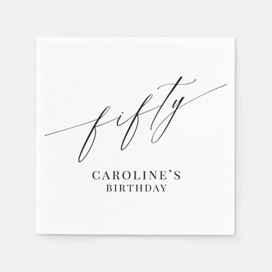 Elegante moderne minimalistische 50e verjaardag servet (Voorkant)