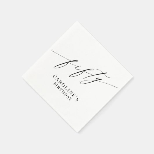 Elegante moderne minimalistische 50e verjaardag servet (Hoek)